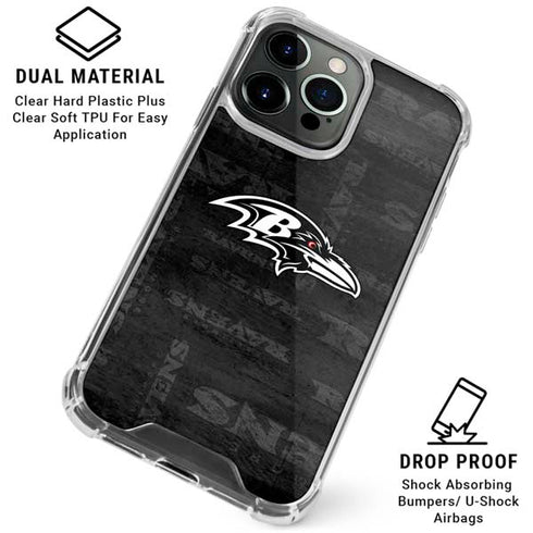 NFL Baltimore Ravens Black & White iPhone 16 Pro Clear Case